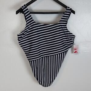 Lands End NWT Nautical Stripe One Piece Swimsuit